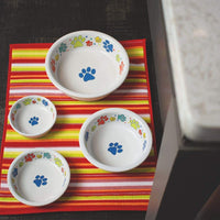 Fiesta Medium 19oz Dog Bowl - Scatter Print Dog Paws
