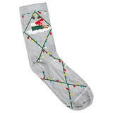 Wheel House Designs Socks - Christmas Dog on Gray - 9-11