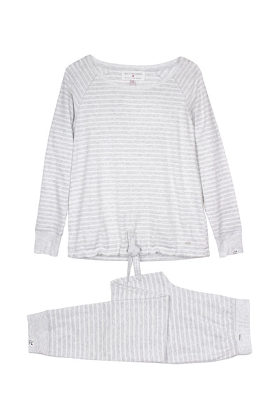 Pretty You London - Organic Cotton Lounge Set - Grey Ecru - Size 12-14