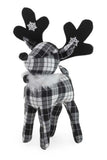 Boston International - 16" Christmas Deer Décor - Serena The Black & White Plaid Deer
