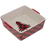 Boston International - 7.5" Deep Dish Platter - Buffalo Plaid Merry Christmas