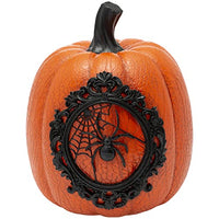 Boston International - 7" Halloween Pumpkin - Orange w/ Black Spider & Lace