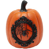Boston International - 7" Halloween Pumpkin - Orange w/ Black Spider & Lace