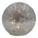 GC - Christmas Cardinal - 6" LED Lighted Crackle Glass Globe