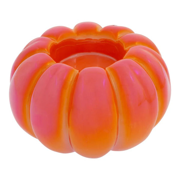 Boston International - Lustrous Pumpkin Tealight Holder - Orange
