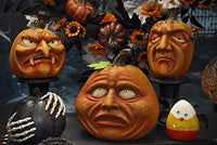 Boston International - 5" Halloween Pumpkin - Black w/ Skeleton Hands