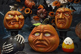 Boston International - 5" Halloween Pumpkin - Black w/ Skeleton Hands