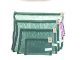 Mirra N Me - Set of 4 Mesh Zipper Bags - Dark Green