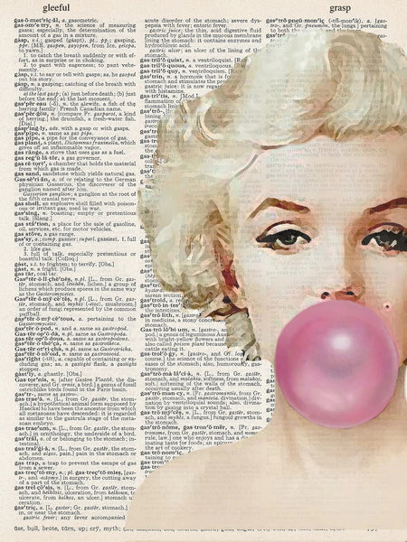 ArtNWordz -  Vintage Recycled Dictionary Print - Marilyn Bubble