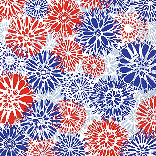 Boston International - 3-Ply 5" Cocktail Napkins - July Flowers
