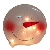 Stony Creek - Frosted Glass - 10" Round Lighted - Snowman - Wide Smile