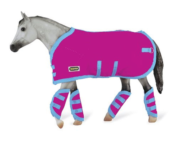 Breyer - Tack Blanket & Shipping Boots - Hot Pink