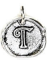 Wax Insignia - Mini Seal Charm - Silver Plated - "T"