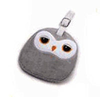 Russ Berrie - Luggage Tag - Plush Grey Owl