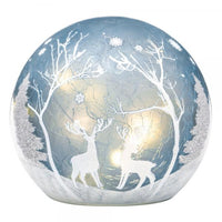 GC - Winter Woods - 6" LED Lighted Crackle Glass Globe