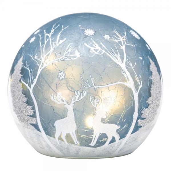 GC - Winter Woods - 6" LED Lighted Crackle Glass Globe
