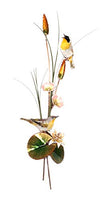 Bovano - Wall Sculpture - Yellow Throated Warblers with Cattails