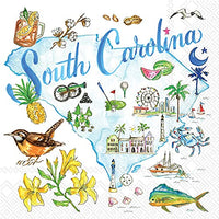 Boston International - 3-Ply 5" Cocktail Napkins - State Collection - South Carolina