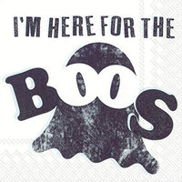Boston International - 3-Ply 5" Cocktail Napkins - Here For The Boos