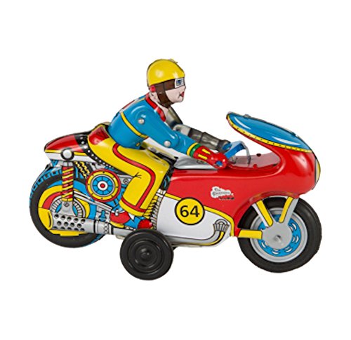 Gold Leaf Designs - Motorcycle Winner Metal Wind-Up Toy Replica