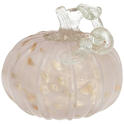 Boston International - Small Glass Pumpkin - Pink Gold Fleck