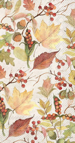 Boston International - Paper Guest Towel - Leaves & Berries