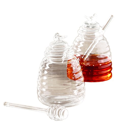 Two's Company 51359 Honey Pot with Honey Comb, Clear