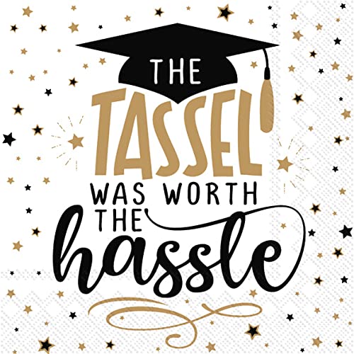 Boston International - 3-Ply 5" Cocktail Napkins - Grad Cap