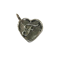 Wax Insignia - Seal Heart Charm - Silver Plated - "F"