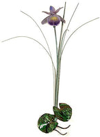 Bovano - Wallhanging Sculpture - Single Purple Iris w/ Patina Grass