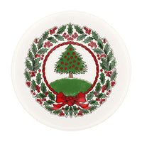 Halcyon Days - Coaster Set - Vintage Christmas Tree - White