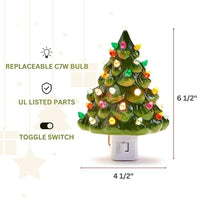 Two's Company - Wall Plug in Night Light - Vintage Christmas Tree