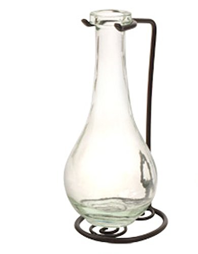 Couronne - 8" Drop Glass Vase With Stand - Clear