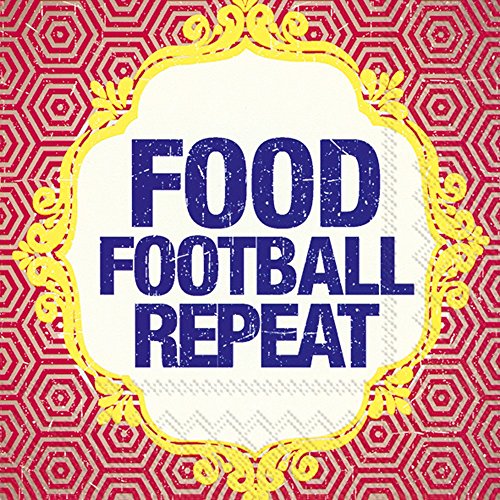 Boston International - 3-Ply 5" Cocktail Napkins - Food Football Repeat