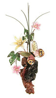 Bovano - Wall Sculpture - Olive Spotted Butterfly & Flowers On Manzanita