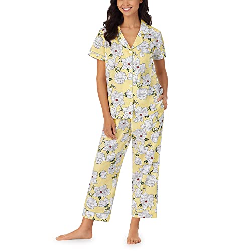 BedHead - Classic Woven Cotton Cropped PJ Set - Bella Blooms - Small