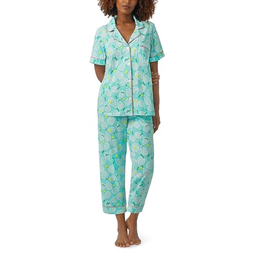 BedHead - S/S Stretch Jersey Cropped PJ Set - Tennis Club - Large