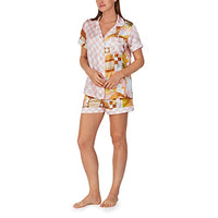 BedHead - Classic Shorty Woven Silk PJ Set - Havana - X-Large