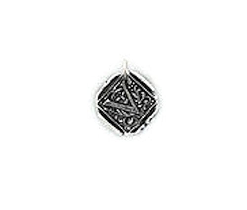 Wax Insignia - Seal Charm - Silver Plated - "V"