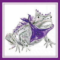 Boston International - 3-Ply 5" Cocktail Napkins - Hometown Pride - Purple Horned Frog