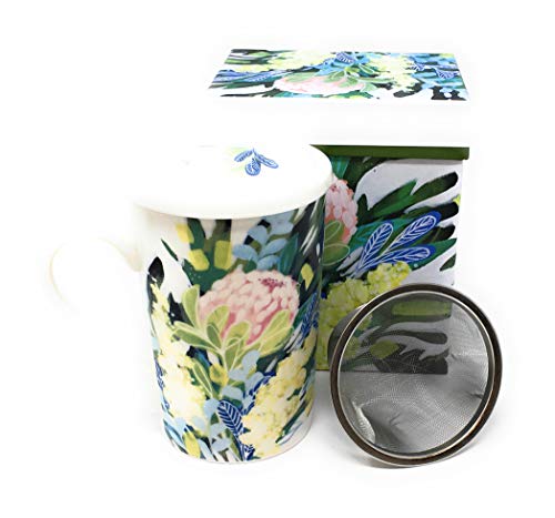 Paperproducts Design - 15.25 oz. Mug w/ Lid & Strainer - Royal Botanic