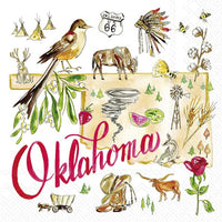 Boston International - 3-Ply 5" Cocktail Napkins - Oklahoma