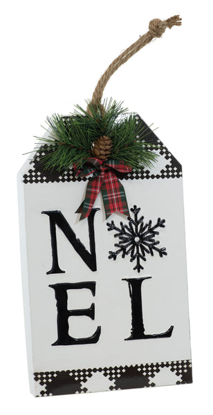 Boston International - Christmas Sign - B&W Noel Tag