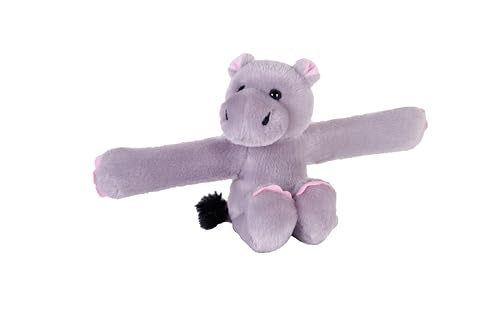 Wild Republic Huggers Hippo, Stuffed Animal, 8 Inches, Slap Bracelet, Plush Toy, Fill is Spun Recycled Water Bottles