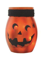 Stony Creek - Orange Glass - 4" Lighted Jack O' Lantern - Crescent Eyes