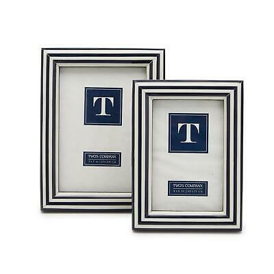 Two's Company - 4x6 & 5x7 Nautical Stripes Frames - Blue & White