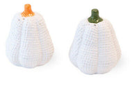Boston International - Salt & Pepper Set - White Burlap Pumpkins