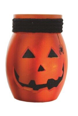 Stony Creek - Orange Glass - 4" Lighted Jack O' Lantern - Triangle Eyes