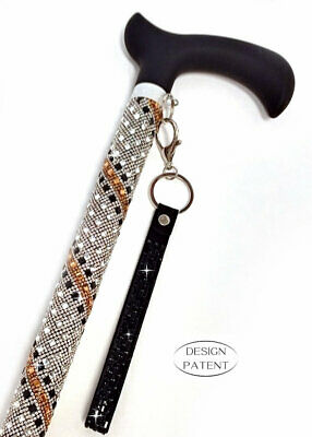 Jacqueline Kent Sugar Cane - Adjustable Cane - Gold Black