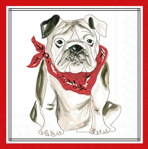 Boston International - 3-Ply 5" Cocktail Napkins - Hometown Pride - Red Bulldog